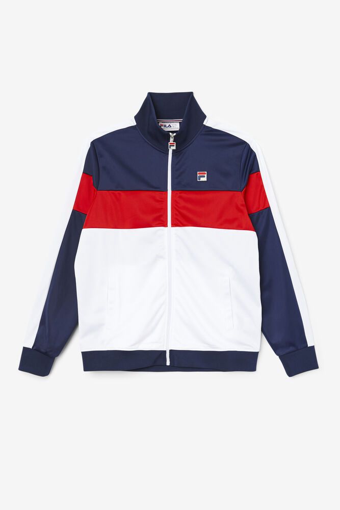 Fila Jacket Mens Navy/White/Red - Assembly Track - Philippines 3689275-US